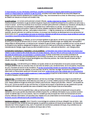 Shale Gas Quick Facts